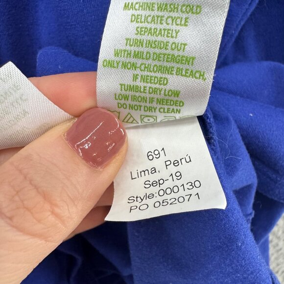 Lilly Pulitzer Finn Top Womens Blue Pima Cotton Modal LS Boat Neck Size XL - Picture 5 of 13